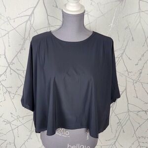 Bryn Walker Gray Stretch Jersey Round Neck Flowy High Low Tee